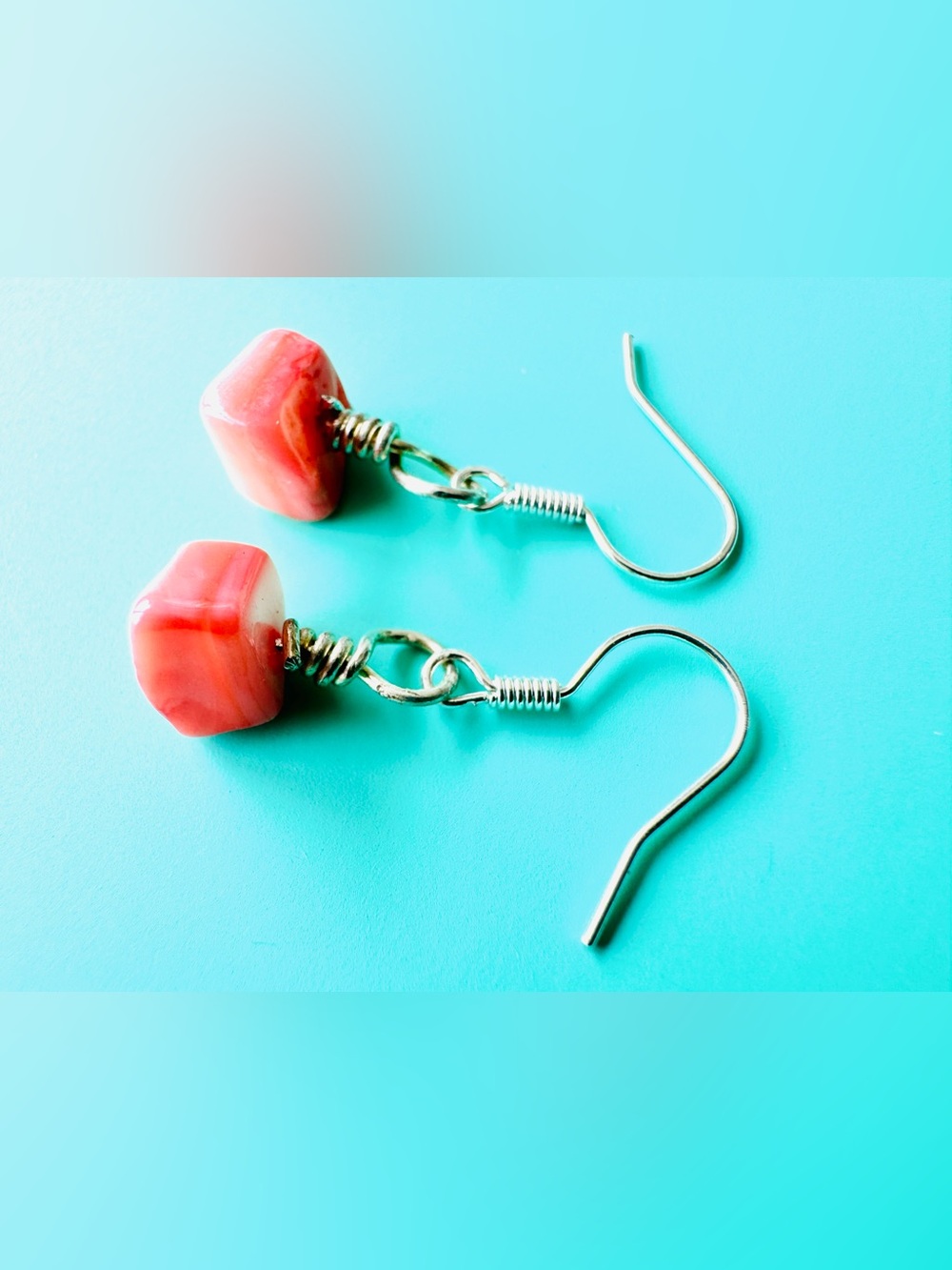 Dainty Coral Shell Gemstone style Drop Earrings - Women Jewelry
